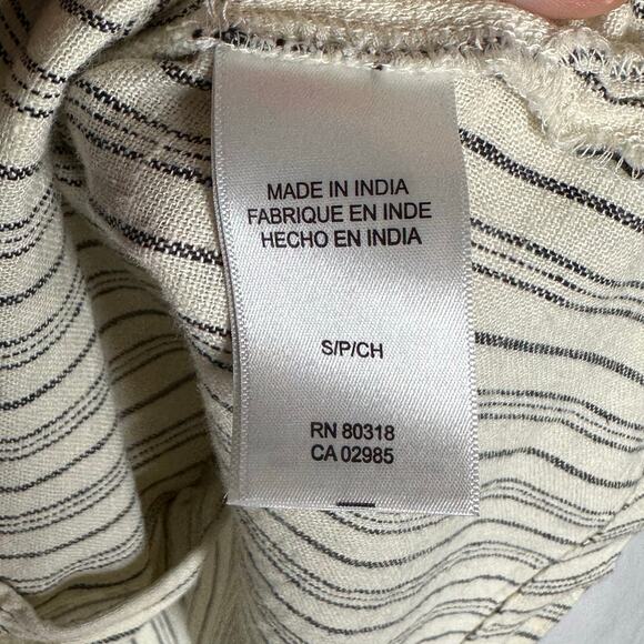 Lucky Brand Beige Linen Blend Short Sleeve Button-Up Shirt Size Small - Picture 4 of 9